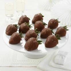 Dozen Sea Salt Belgian Chocolate Strawberries With Caramel