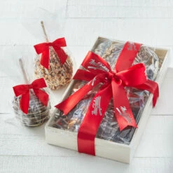 Belgian Chocolates & Caramel Combo With 2 Caramel Apples 7 Belgian Chocolates & Caramel Combo With 2 Caramel Apples -MRS. FIELDS Sales Store BelgianChocolates CarmelApplesCombo2