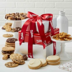 Traditional Silver Cookie Tower