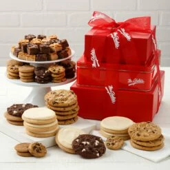 Traditional Crimson Cookie Tower Nut-Free