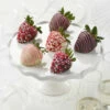 Half Dozen Pink Belgian Chocolate Strawberries 2 Half Dozen Pink Belgian Chocolate Strawberries -MRS. FIELDS Sales Store content